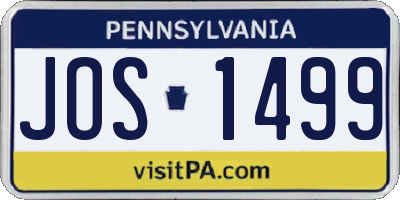 PA license plate JOS1499