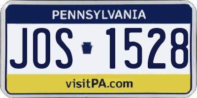PA license plate JOS1528