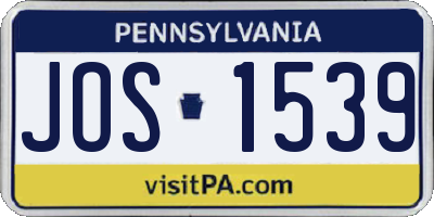 PA license plate JOS1539