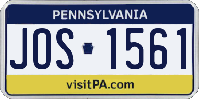 PA license plate JOS1561
