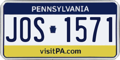 PA license plate JOS1571