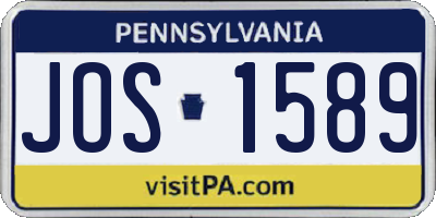 PA license plate JOS1589