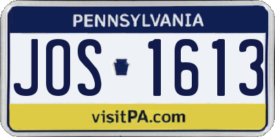 PA license plate JOS1613