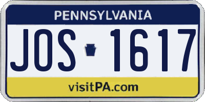 PA license plate JOS1617