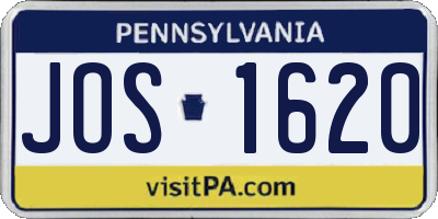 PA license plate JOS1620