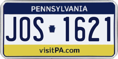 PA license plate JOS1621