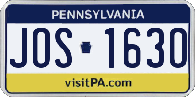 PA license plate JOS1630