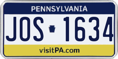 PA license plate JOS1634
