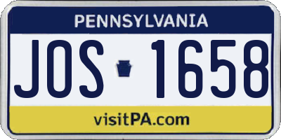 PA license plate JOS1658