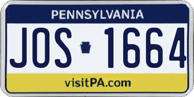 PA license plate JOS1664