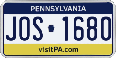 PA license plate JOS1680