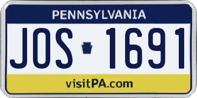 PA license plate JOS1691