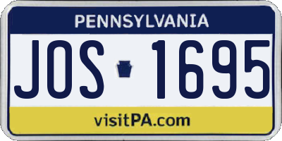 PA license plate JOS1695