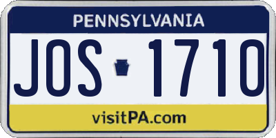 PA license plate JOS1710
