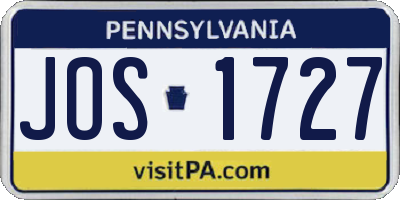 PA license plate JOS1727