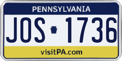 PA license plate JOS1736