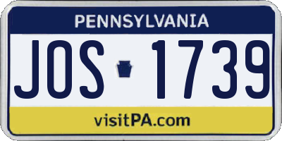 PA license plate JOS1739