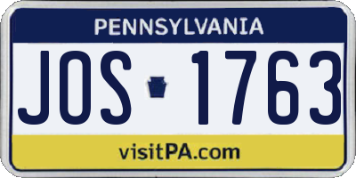 PA license plate JOS1763