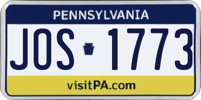 PA license plate JOS1773