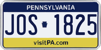 PA license plate JOS1825