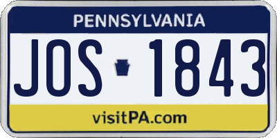 PA license plate JOS1843