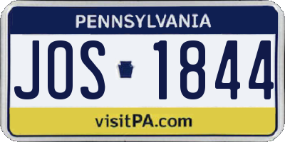 PA license plate JOS1844