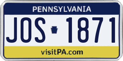 PA license plate JOS1871