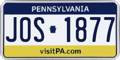 PA license plate JOS1877