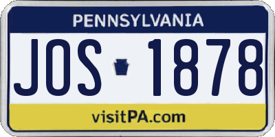 PA license plate JOS1878