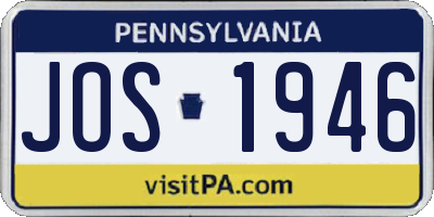 PA license plate JOS1946