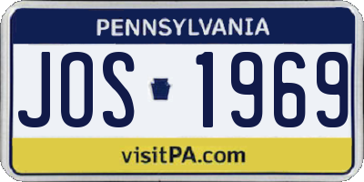 PA license plate JOS1969