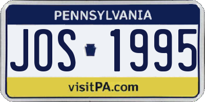 PA license plate JOS1995