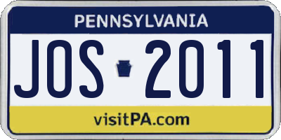 PA license plate JOS2011