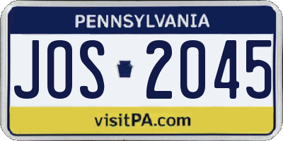 PA license plate JOS2045