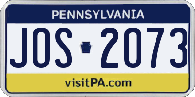 PA license plate JOS2073