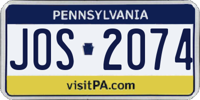 PA license plate JOS2074