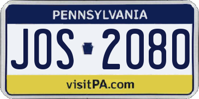 PA license plate JOS2080