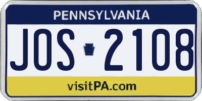 PA license plate JOS2108