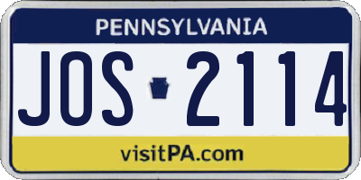 PA license plate JOS2114