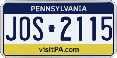 PA license plate JOS2115