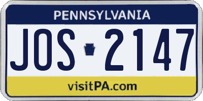 PA license plate JOS2147