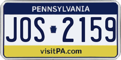 PA license plate JOS2159