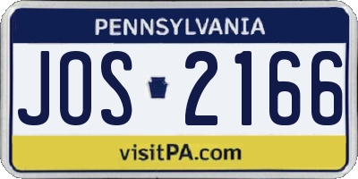 PA license plate JOS2166