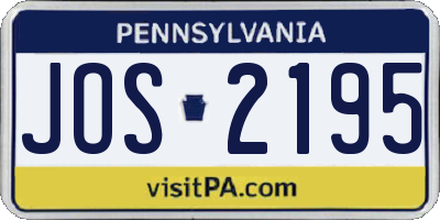 PA license plate JOS2195