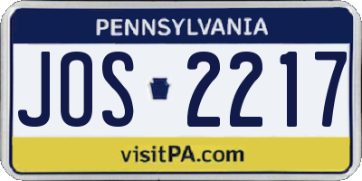 PA license plate JOS2217