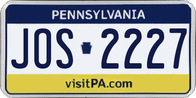 PA license plate JOS2227