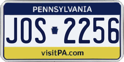 PA license plate JOS2256