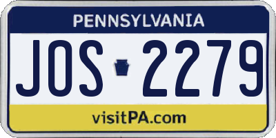 PA license plate JOS2279