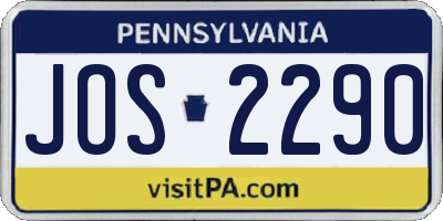 PA license plate JOS2290