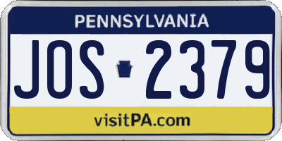 PA license plate JOS2379
